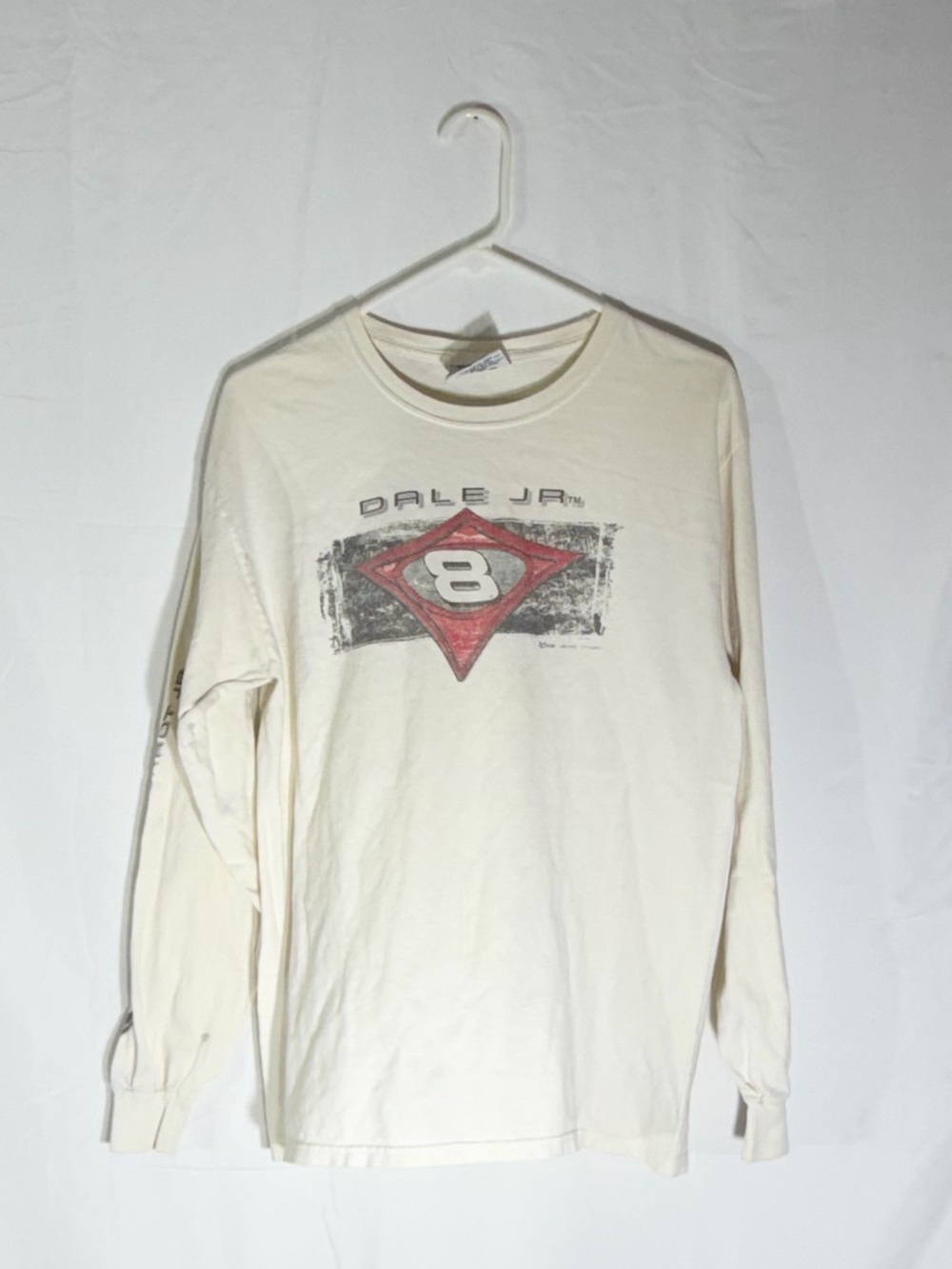 Dale Earnhardt Jr. Chase Authentics Cream Long Sleeve Tee with Red 8 Graphic